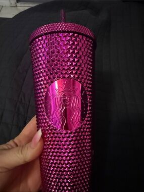 Starbucks 24oz Metallic Fuchsia Studded Tumbler